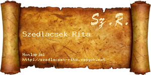 Szedlacsek Rita névjegykártya