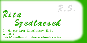 rita szedlacsek business card